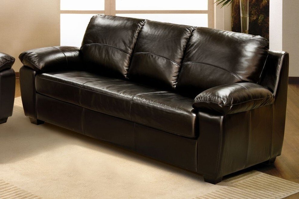 Трёхместный кожаный диван питсбург