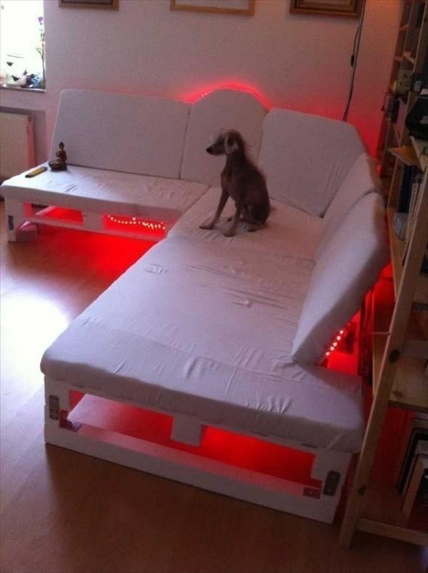 Двуспальная кровать с подсветкой своими руками