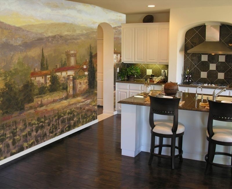Affresco фрески в интерьере кухни