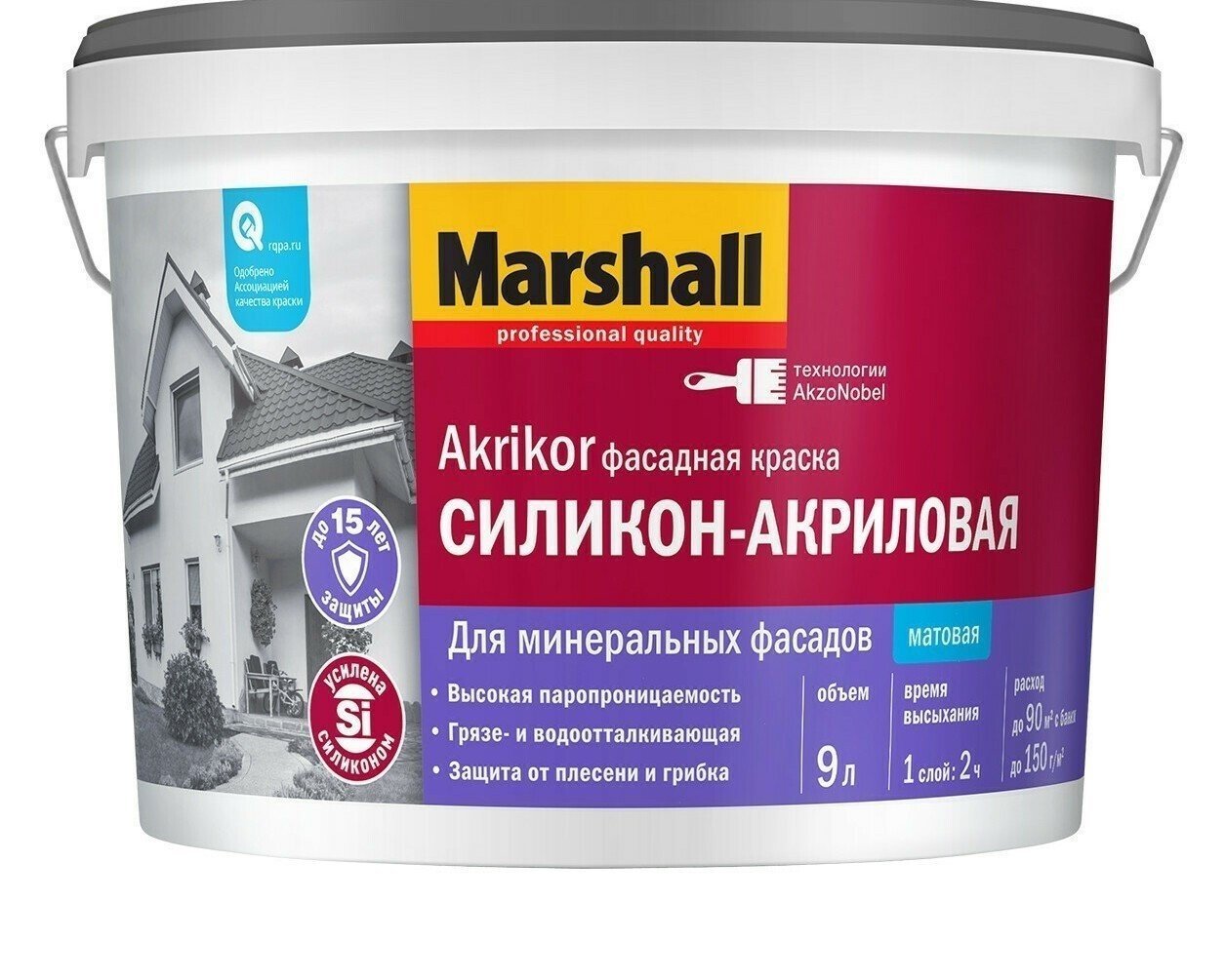 Краска marshall akrikor фасадная силикон-акриловая