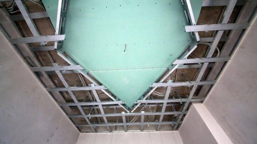 Каркас потолка из профиля под гипсокартон