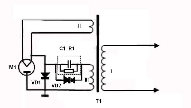 Схема подключения магнетрона микроволновой печи