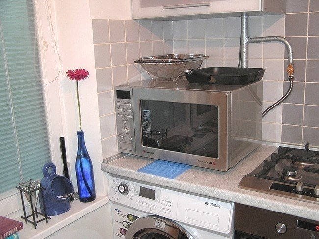 Микроволновка в кухонном гарнитуре не встраиваемая