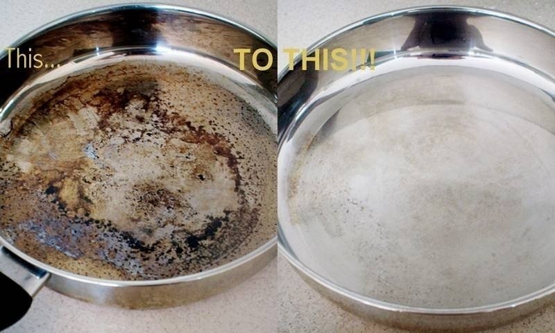 Сковородка до и после чистки