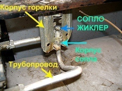 Газовая форсунка духового шкафа плиты гефест