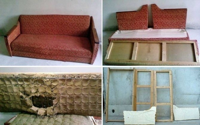 Перетяжка советского дивана