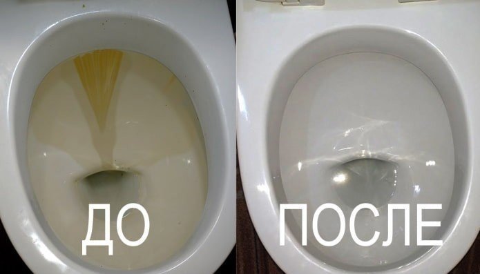 Туалет до и после уборки