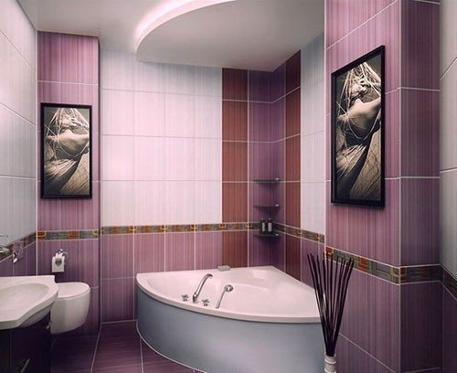 Дизайн ванной с угловой ванной