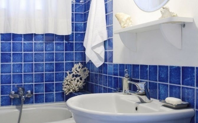 Синяя ванная комната дизайн