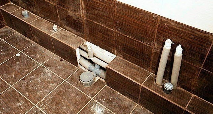Короб в ванной для труб дизайн