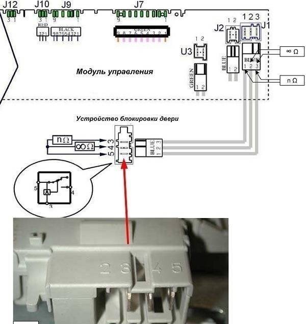 Схема подключения блокировки люка стиральной машины самсунг