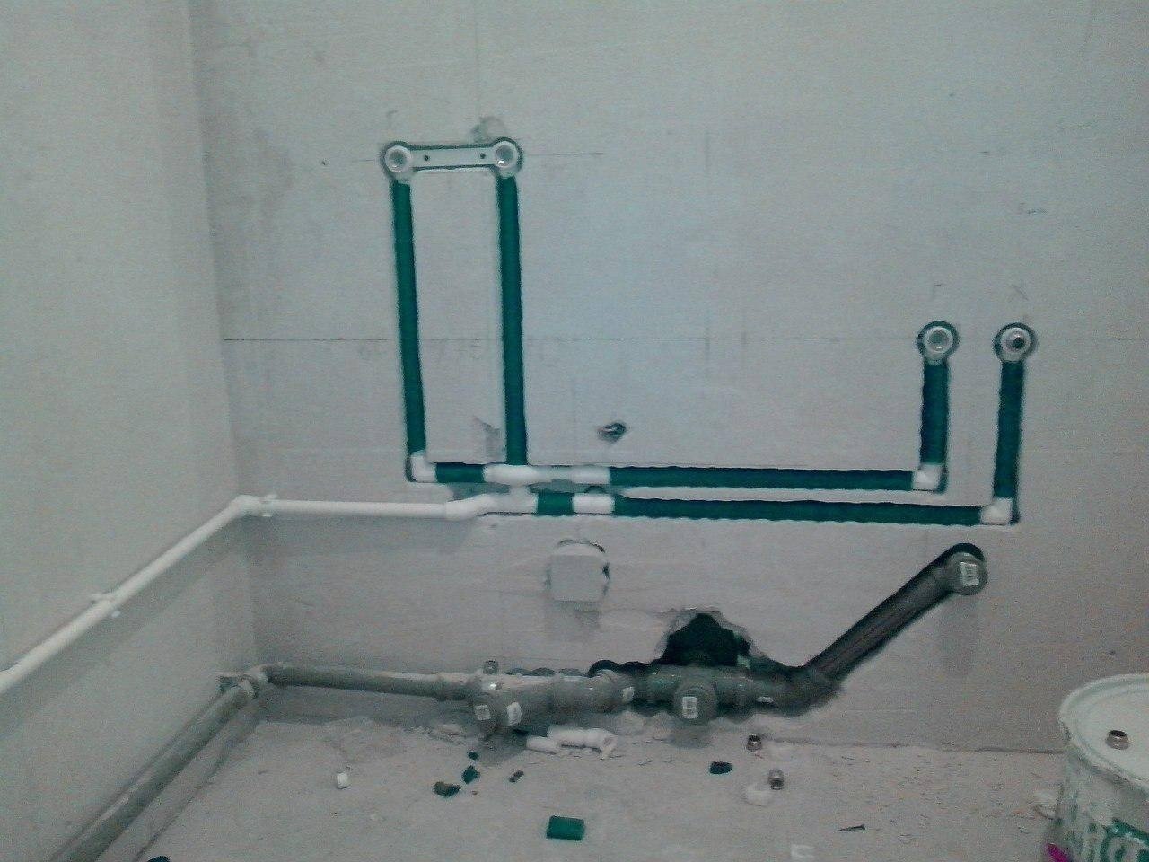 Разводка труб канализации в ванной