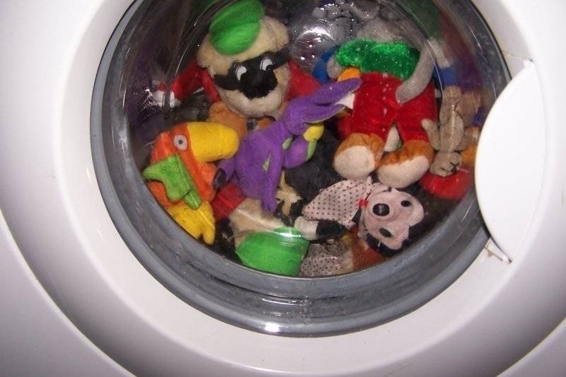 Мягкие игрушки в стиральной машине